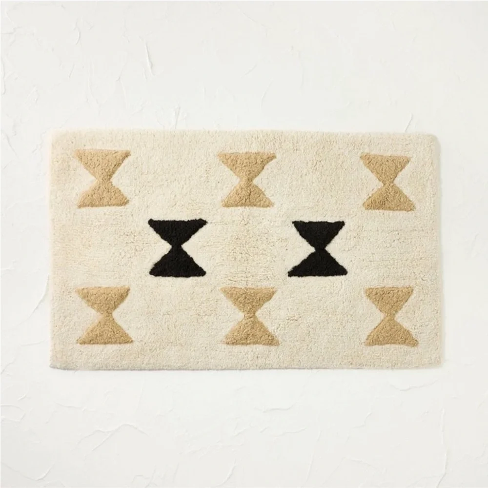 JUNGALOW X OPALHOUSE NWT novelty bath rug -cream/black/tan